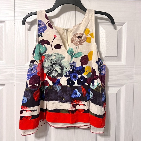 Anthropologie HD in Paris Elsie Tank Watercolor Size 8 - Picture 3 of 13